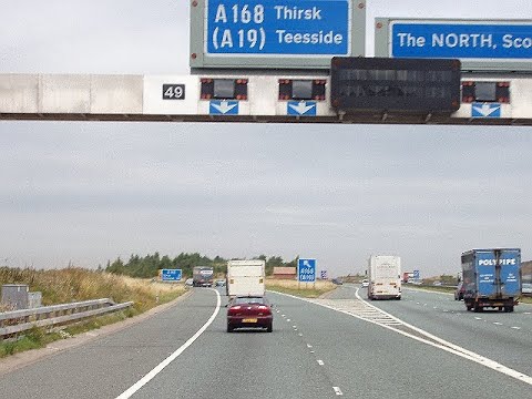 UK Motorway Drive | South via A19 | North to South of England