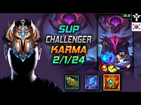 Challenger Karma Support vs Yuumi - 챌린저 서폿 카르마 슈렐 콩콩이 - LOL KR 12.9