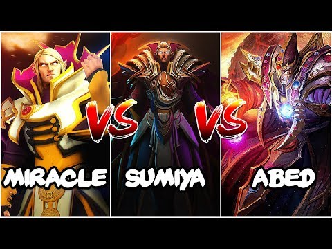 Who is the best Invoker? Miracle vs Sumiya vs Abed - EPIC Gameplay Dota 2
