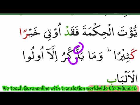 Learn Quran daily with translation /surahbakarah/ayat 269/learn quran fast/Quranonline1