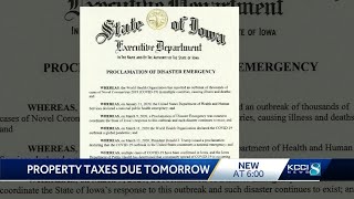 Property tax payments suspension to end tonight according to governor's proclamation