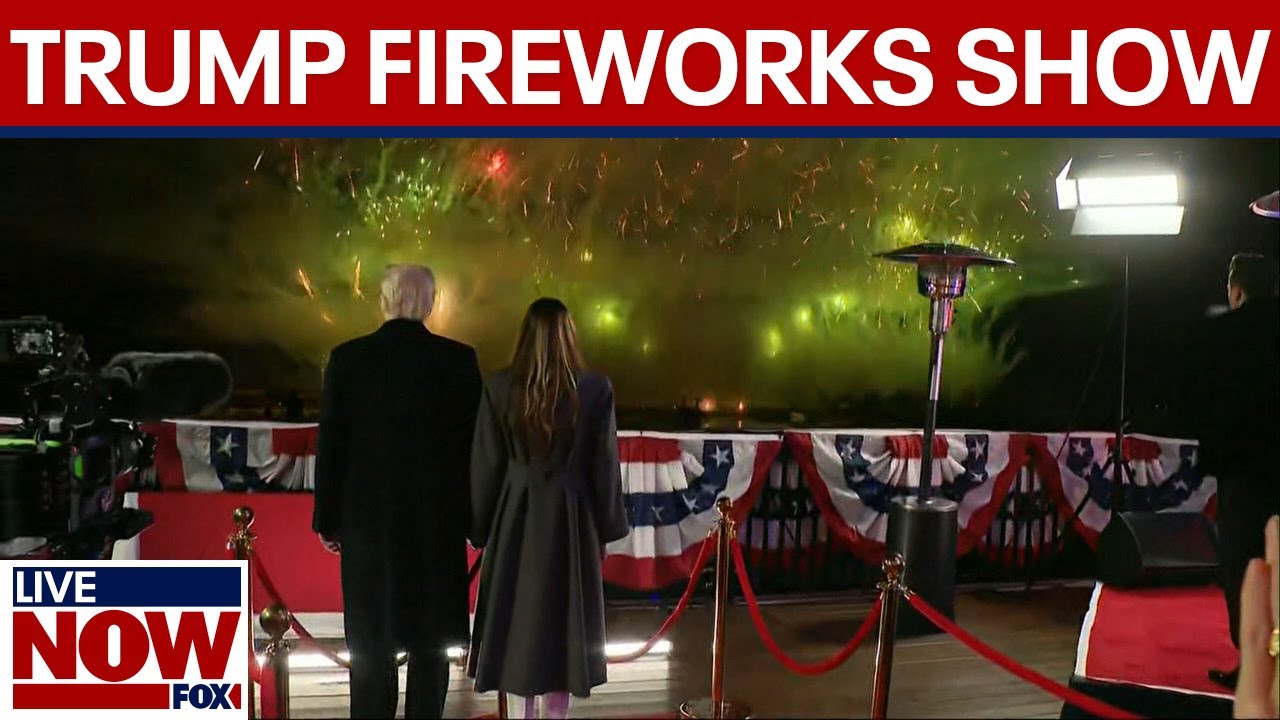 President-Elect Trump views fireworks show at his golf club in Virginia