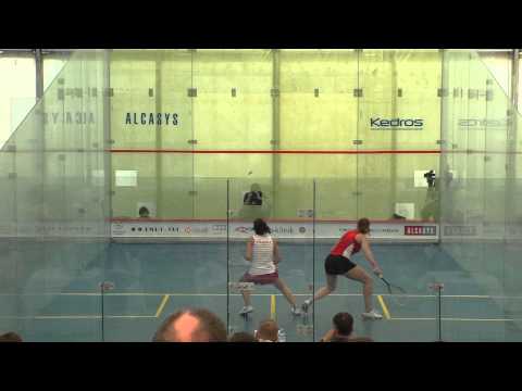 Squash European Individuals Finals: Camille Serme (FRA) vs. Line Hansen (DEN) - game 1