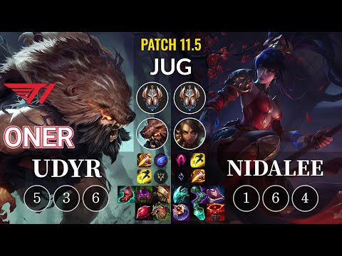T1 Oner Udyr vs Nidalee Jungle - KR Patch 11.5