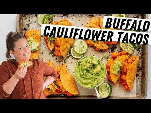 Crispy Buffalo Cauliflower Tacos (Gluten-Free, Vegan)