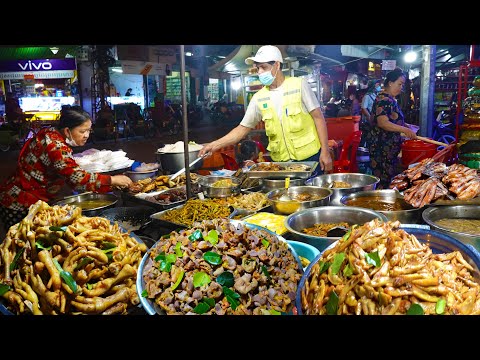 Night Street Food @ Kandal Makret - Dessert, Deep fried Chicken Feet& Intestine,Dinner,&Grilled Meat