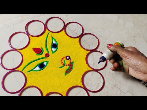 Navratri rangoli design | Navratri/Durga maa rangoli | Navratri special rangoli | दिवाली रंगोली 2021