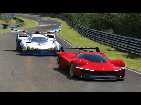 Cyber Formula Asurada 1993 vs Ferrari Vision GT 2022 at Nordschleife