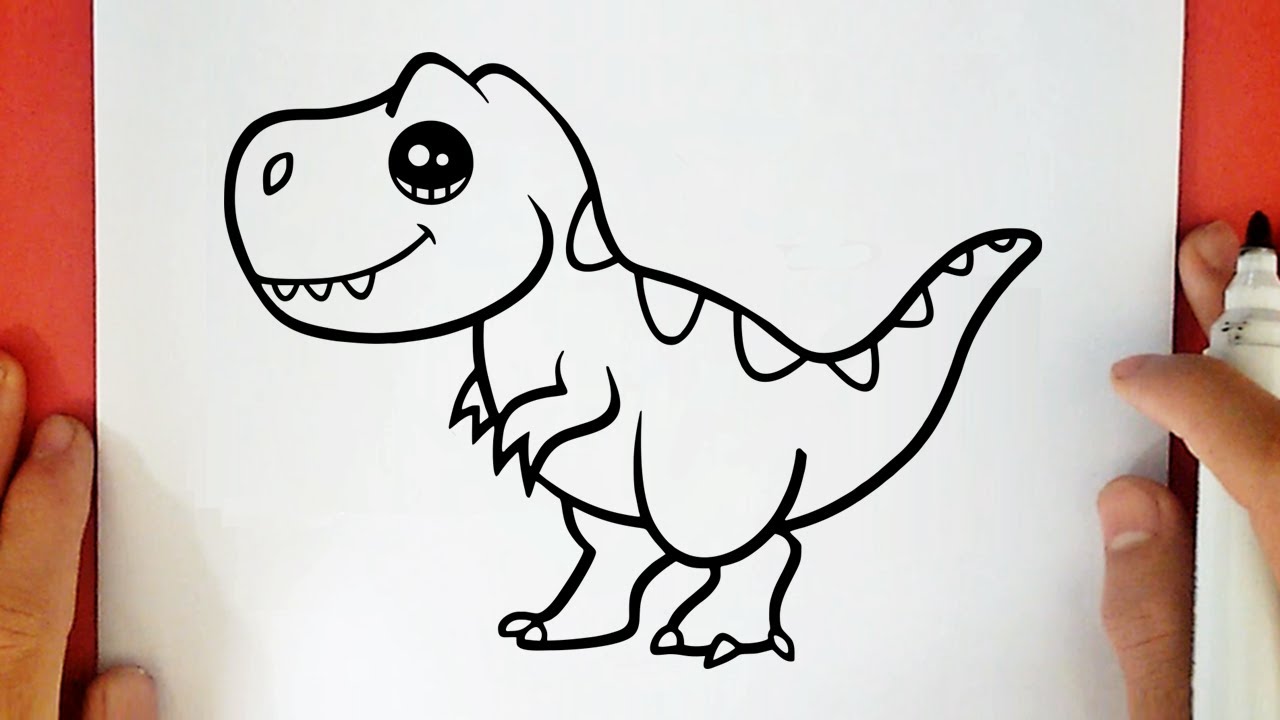 COMO DIBUJAR UN TIRANOSAURIO REX KAWAII