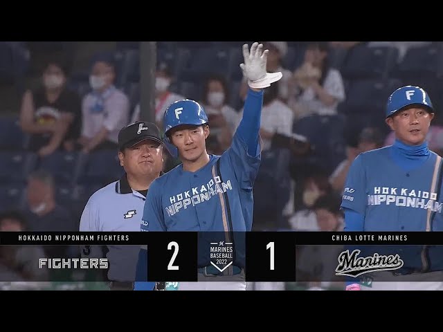 【4回表】勝負強い!! ファイターズ・石井一成が勝ち越しのタイムリーヒットを放つ!! 2022年7月6日 千葉ロッテマリーンズ 対 北海道日本ハムファイターズ