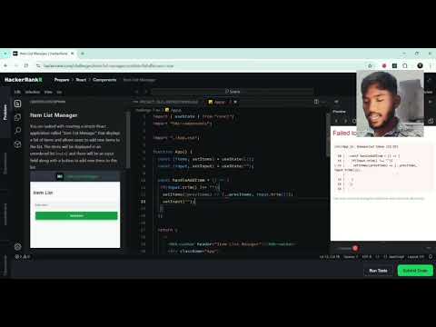 Hackerrank React Js Challenge Problem 1 Solution With Aejaz Dev