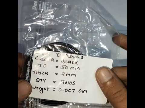 NITRILE RUBBER O RING / COLOUR - BLACK / ID - 50 MM / THICK - 2 MM / QTY - 9 NOS