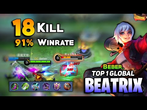 91% WINRATE 18 Kills! Beatrix Offlane Gameplay [ Top 1 Global Beatrix Best Build 2021] Keder. - MLBB