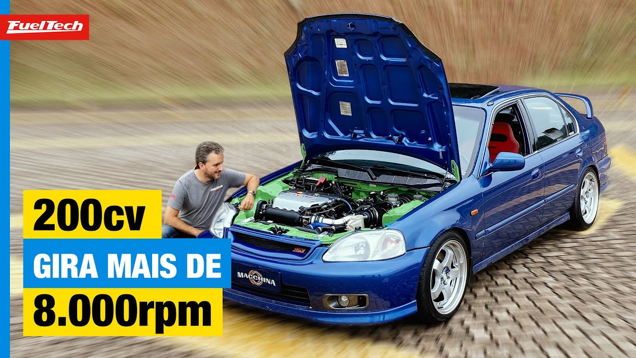 Civic com swap para motor K20 aspirado do Si moderno!
