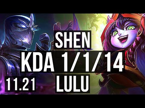 SHEN vs LULU (MID) | 1/1/14, 500+ games | KR Master | v11.21