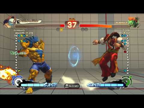 SSF4 AE 2012: brokkenG (Claw) vs T SRAI (Blanka) - Xbox Live Ranked Match