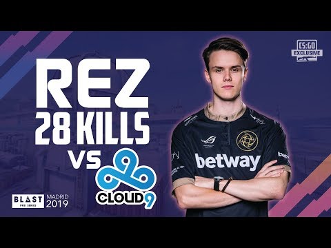 CS:GO POV - REZ 28 kills vs Cloud9 on Nuke @ BLAST Pro Series Madrid 2019