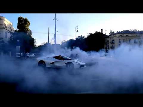 Josh Cartu's Ferrari Laferrari Aperta donuts in Budapest