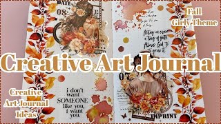 CREATIVE ART JOURNAL | CREATIVE ART JOURNAL IDEAS | FALL GIRLY THEME