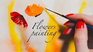 How to paint a simple and attractive background. flowers painting . watercolor painting