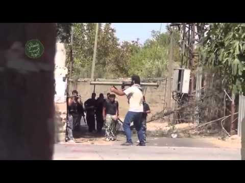 استهداف دبابة لقوات النظام من قبل لواء القعقاع بن عمرو التميمي في مدينة دمشق في محافظة دمشق