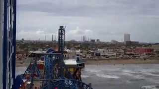 preview picture of video 'Pleasure Pier Galveston log ride roller coaster ferris wheel boardwalk'