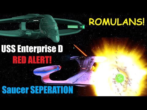 Enterprise D Stardrive Goes Back To Fight 2 Warbirds! - Saucer Seperation   - Star Trek Ship Battles