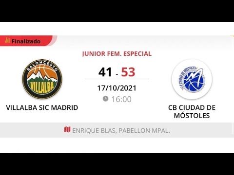 Junior fem B VILLALBA SIC MADRID - CIUDAD DE MOSTOLES