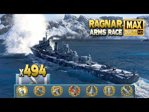 Destroyer Ragnar: DAKKA terror on map Islands of Ice - World of Warships