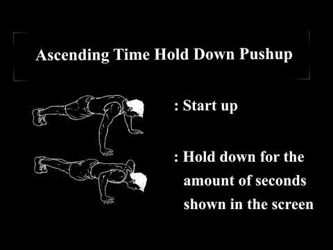 Ascending Time Hold Down (up to 20s) Pushup Challenge