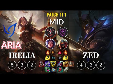 CGA Aria Irelia vs Zed Mid - KR Patch 11.1