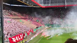 Banner of FSV Mainz 05 - set on fire by a steward 10.08.2019