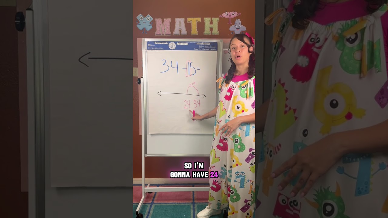 Subtraction using a Number Line #mathlessons #subtraction #numberline #maths #numbers