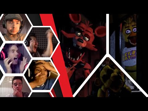 Lets Player's Reaction To Night 1,2&3 Jumpscares/Scary Moments - Five Nights At Freddy's