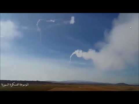Syrian Buk M2 launch SAMs against Israeli missiles