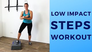 20 Minute Low Impact Step Workout – Intermediate Step Exercises with No Jumping for Weight Loss