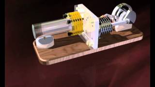 preview picture of video '3D CAD YH, Bollnäs - Stirlingmotor'