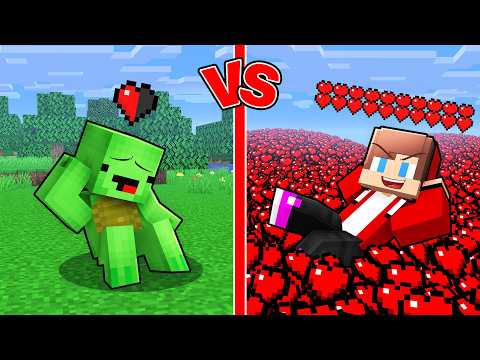 JJ Pranked Mikey With INFINITE HEARTS in Minecraft...