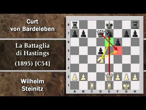 Partite Commentate di Scacchi 53- Steinitz vs von Bardeleben - La Battaglia di Hastings - 1895 [C54]