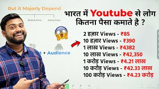 How Much Money YouTube Pay For 1000 views in 2022 || Youtube Earning complete Detail In Hindi ￼