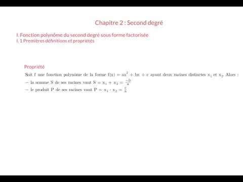 (1ère SPE Maths) Vidéo 2 Déterminer les racines d’un polynôme à l’aide d’une racine évidente