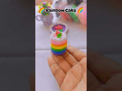 Easy Rainbow Cake 🌈🌈#youtube #youtubeshorts #easy #clayartidea #rainbow #cake #@tohasofficial