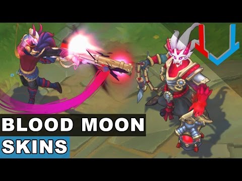 All Blood Moon Skins NEW and OLD - Skin Spotlight Full Presentation 2017 (League of Legends)