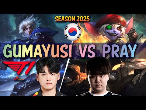 T1 Gumayusi EZREAL vs PraY TRISTANA ADC - Patch 15.7 KR Ranked | lolrec