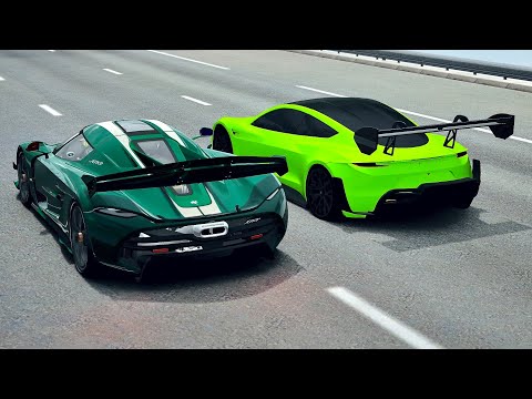 Tesla Roadster GTR vs Koenigsegg Jesko Electric Concept - Drag Race 20 KM