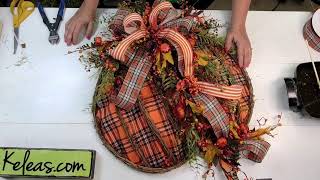 Plaid Pumpkin Deluxe Door Hanger