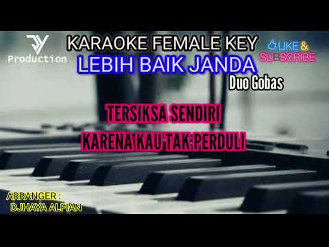 KARAOKE LEBIH BAIK JANDA - DUO GOBAS ( Nada Cewek ) JY PRODUCTION