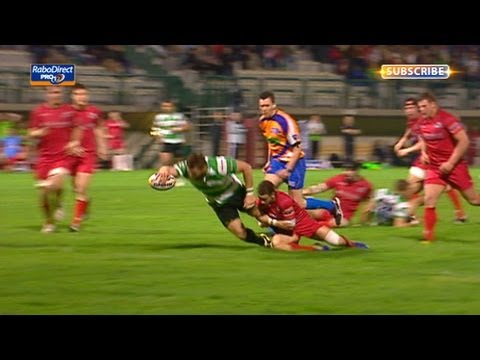 Prop Michele Rizzo bursts through for great try - Benetton Treviso v Edinburgh 19th Apr 2013