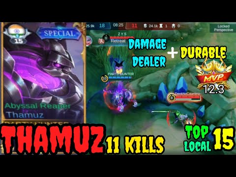 Damage Dealer + Durable Top build | MVP With 12.3 Points Kamrup metropolitan No. 15 Thamuz #mlbb