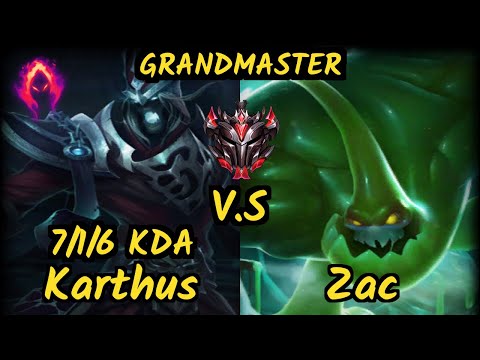 Pants are Dragon (KARTHUS) vs ZAC - 7/1/6 KDA JUNGLE GAMEPLAY - NA Ranked GRANDMASTER